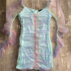 Pastel Multicolor Mini Dress